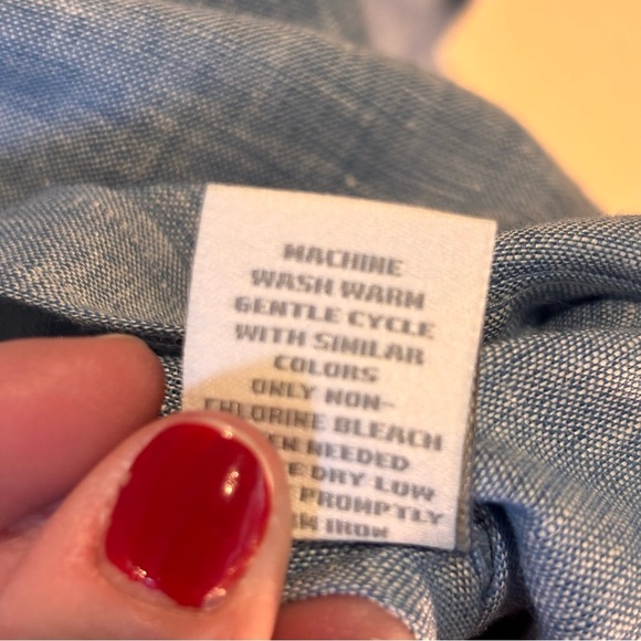 NWT Baird McNutt x Murano Big & Tall Long Sleeve Solid Linen Woven Shirt, 2XB - Picture 7 of 12